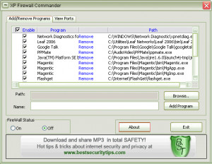 XP Firewall Commander - náhled