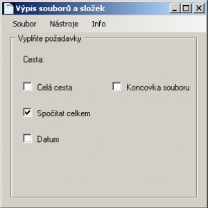Manager složek a souborů - náhled