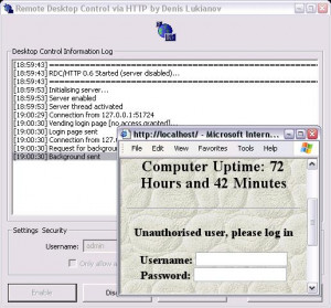 Remote Desktop Control via HTTP - náhled