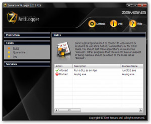 Zemana AntiLogger - náhled