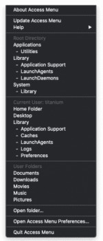 Access Menu - náhled