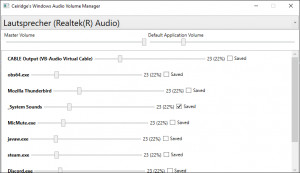 Windows Audio Volume Manager - náhled