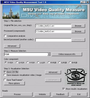 MSU Video Quality Measurement Tool - náhled