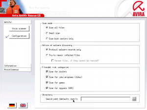 Avira Antivir Rescue System - náhled