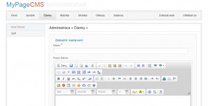 MyPage CMS - náhled