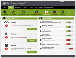AntiBrowserSpy - náhled