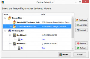 Mount Forensic Images - náhled