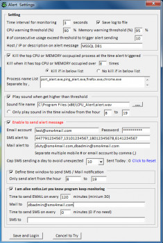 CPU Monitor and Alert - náhled