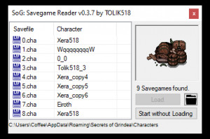 SoG Savegame Editor - náhled