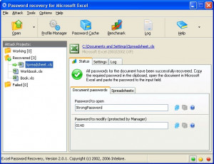 Excel Password Recovery - náhled