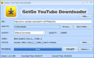 GetGo YouTube Downloader - náhled