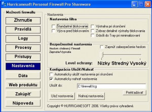 Hurricanesoft Personal Firewall Pro - náhled