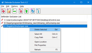 Defender Exclusion Tool - náhled