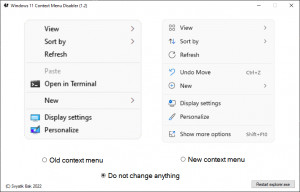 Windows 11 Context Menu Disabler - náhled