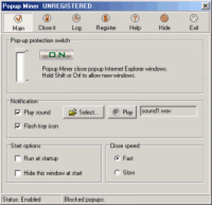 Popup Miner - náhled