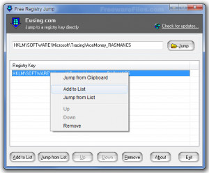 Free Registry Jump - náhled