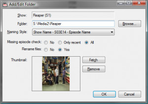 TVRename - náhled