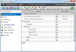 GTask for Desktop  - náhled