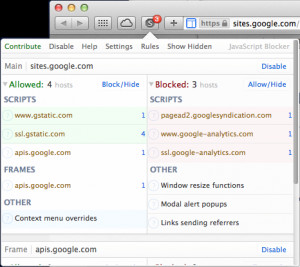 JavaScript Blocker - náhled