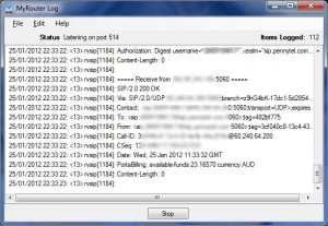 MyRouter Log - náhled