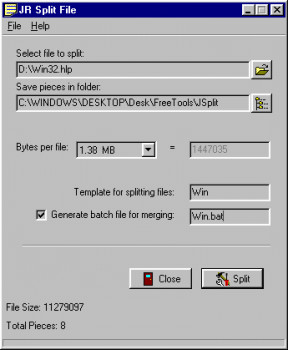 JR Split File - náhled