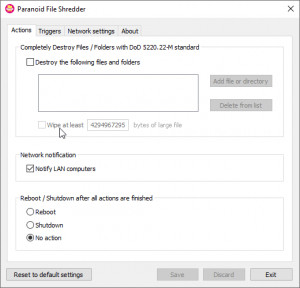 Paranoid File Shredder - náhled