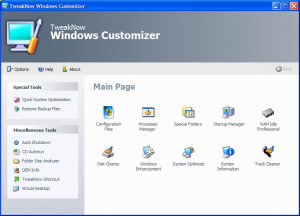 TweakNow Windows Customizer - náhled