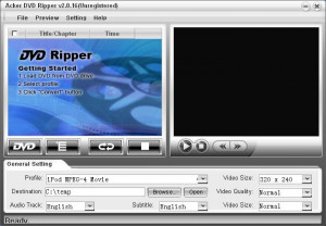 Acker DVD Ripper - náhled