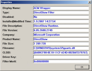 InstalledCodec - náhled