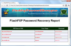 FlashFXP Password Decryptor - náhled