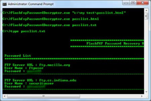 FlashFXP Password Decryptor - náhled