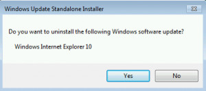 Remove IE10 - náhled