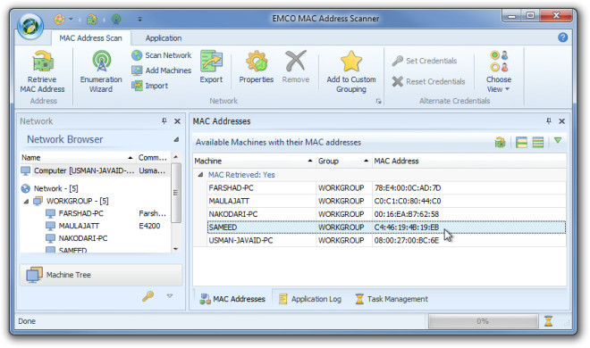 network scanner mac address
