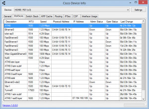Cisco Device Info - náhled