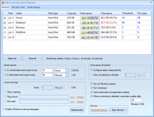 Advanced Disk Space Monitor - náhled