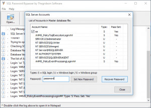 SQL Password Bypasser - náhled