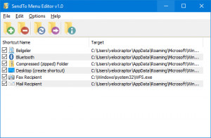 SendTo Menu Editor - náhled