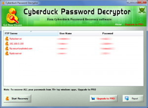 Cyberduck Password Decryptor - náhled