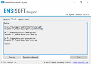 Emsisoft Decryptor for Jigsaw - náhled