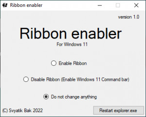 RibbonEnablerForWindows11 - náhled