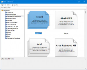 DWrite FontSetViewer - náhled