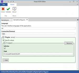 Visual JSON Editor - náhled