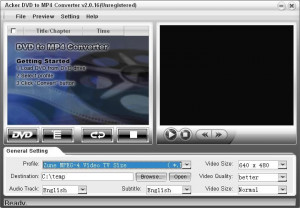 Acker DVD to MP4 Converter - náhled