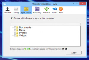 MediaFire Desktop - náhled