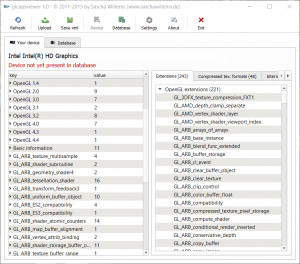glCapsViewer - náhled