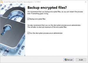 Avast Decryption Tool for Apocalypse - náhled