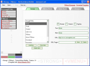 Strong VMenu - náhled