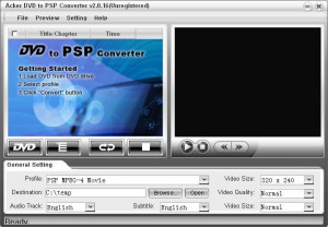 Acker DVD to PSP Converter - náhled