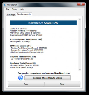 NovaBench - náhled