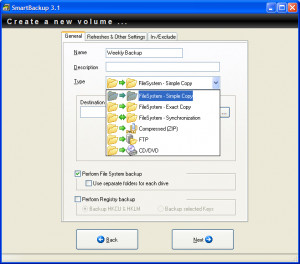 SmartBackup - náhled